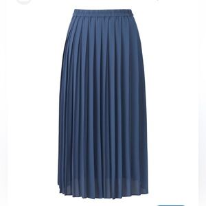 Uniqlo Blue Chiffon Pleated Skirt Sz S #0892